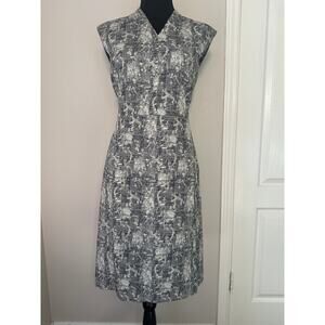 MM Lafluer Black White Sleeveless A Line Sheath Dress, Quiet Luxury, size 8